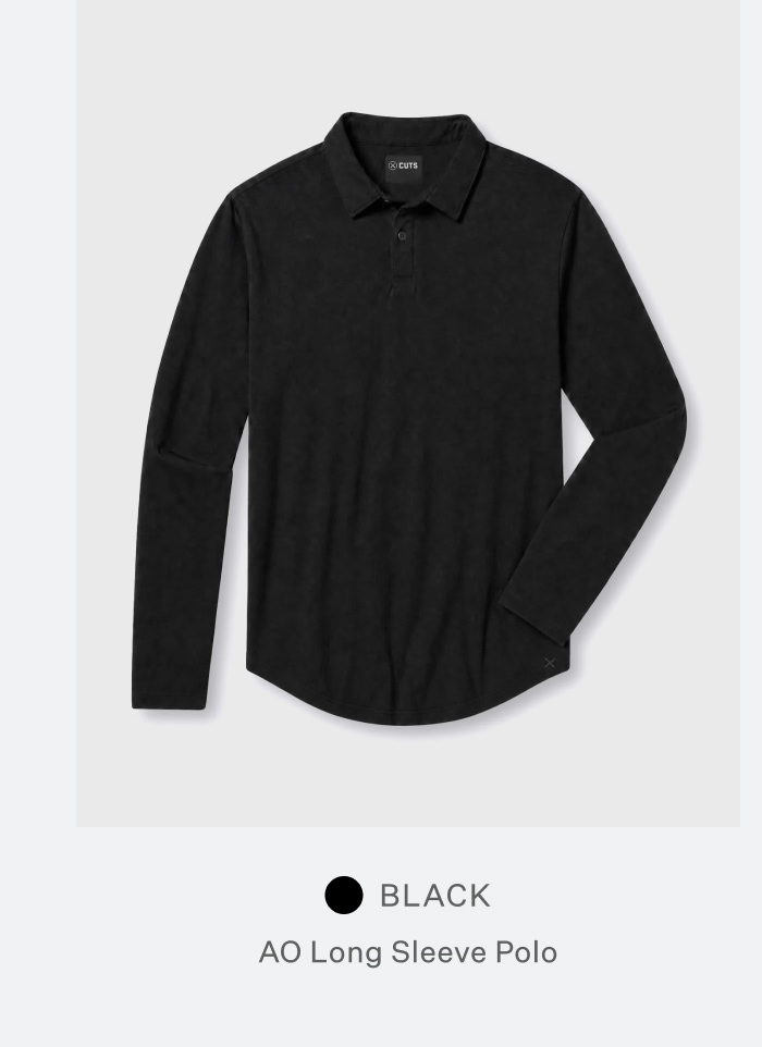 AO Long Sleeve Polo - Black