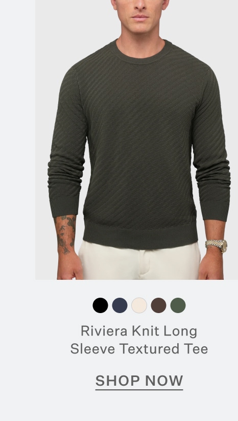 Riviera Knit Long Sleeve Textured Tee