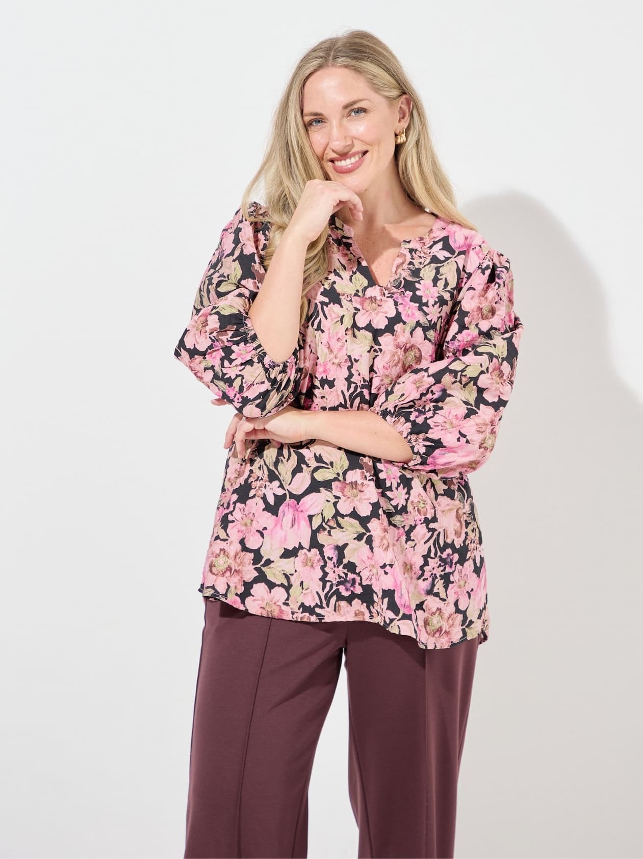 Sarina Pink Flower Blouse