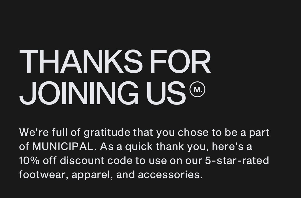 Thanks for joining us - 10% off discount code