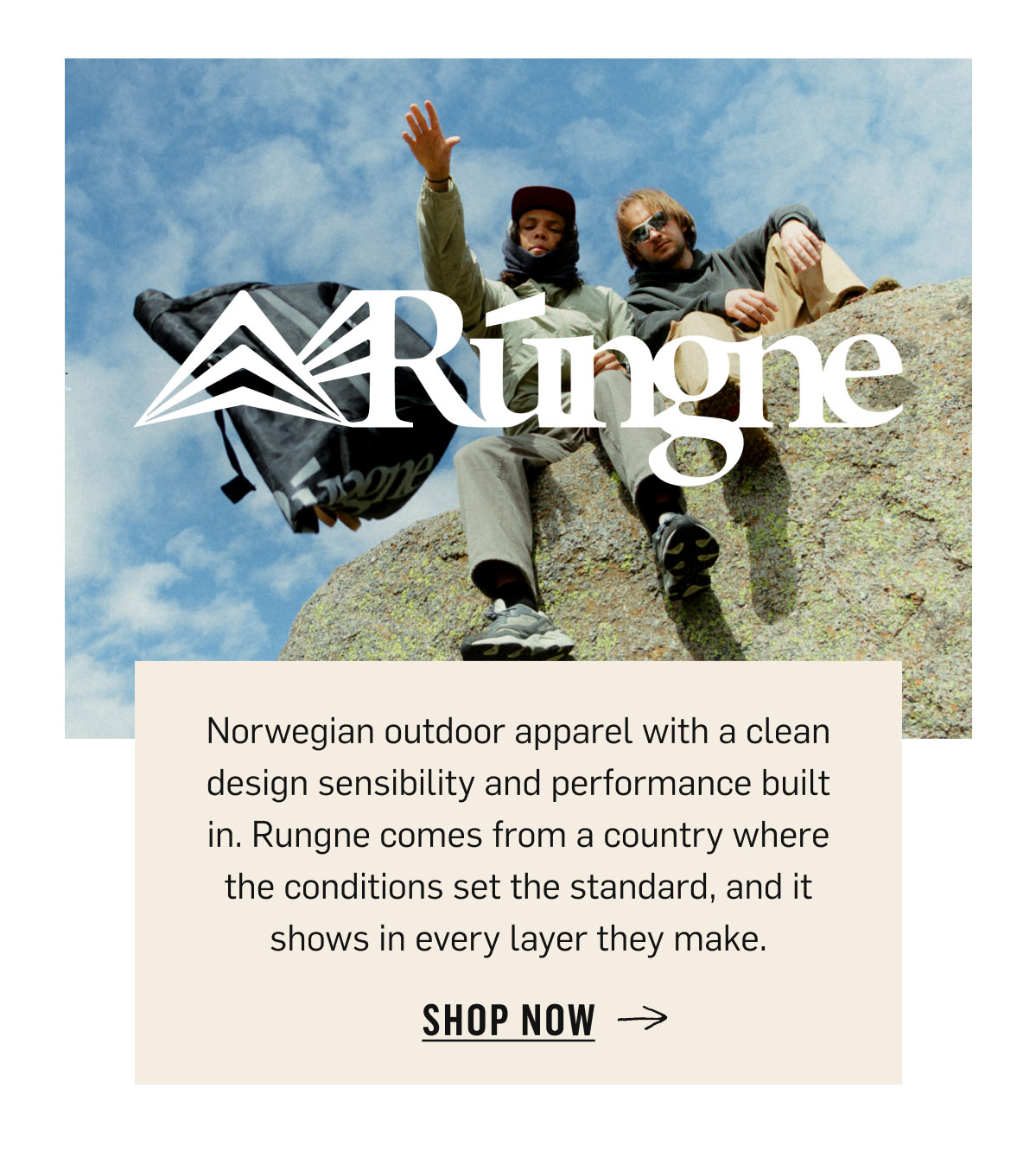 Rungne: Norwegian outdoor apparel with clean design and built-in performance. Shop Now!