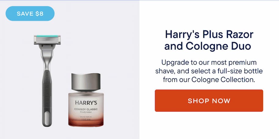 Harry's Plus Razor and Cologne Duo. Shop now