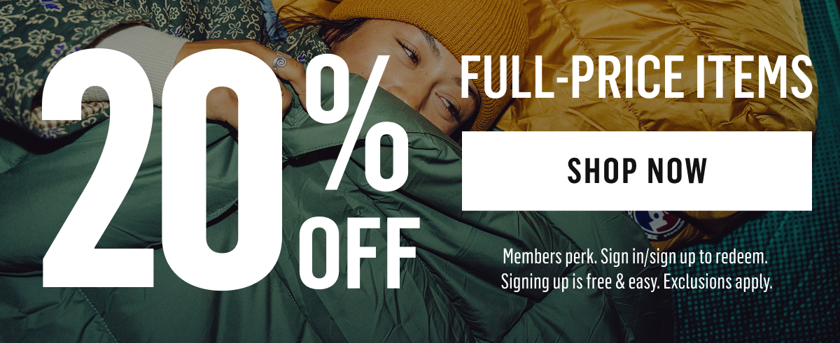 20% off full-price items. Shop now! Member perk, sign in/up to redeem. Signing up is free & easy. Exclusions apply. 
