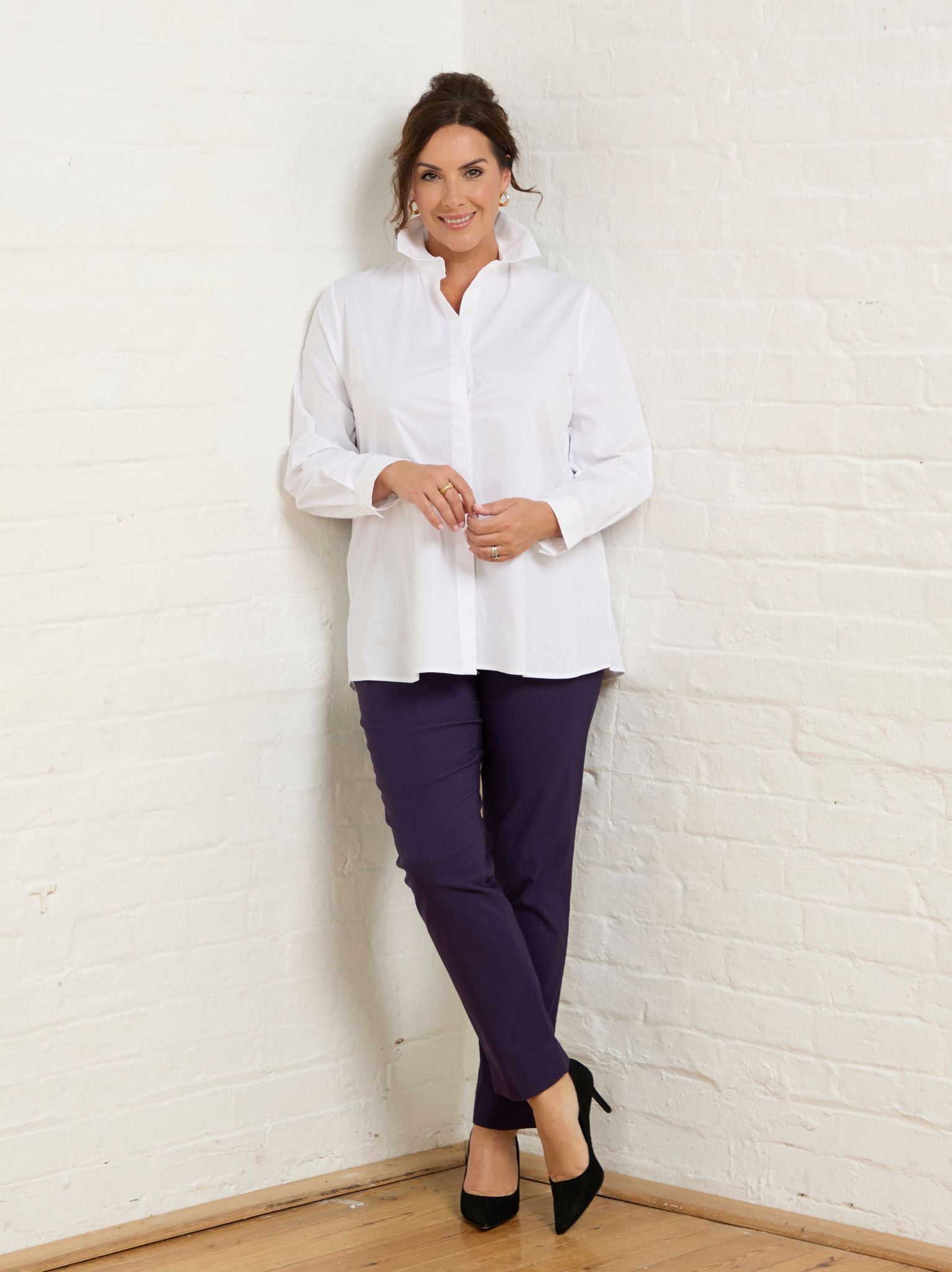 Image of Marie FL by ROBELL Fleece Lined Trouser - Purple