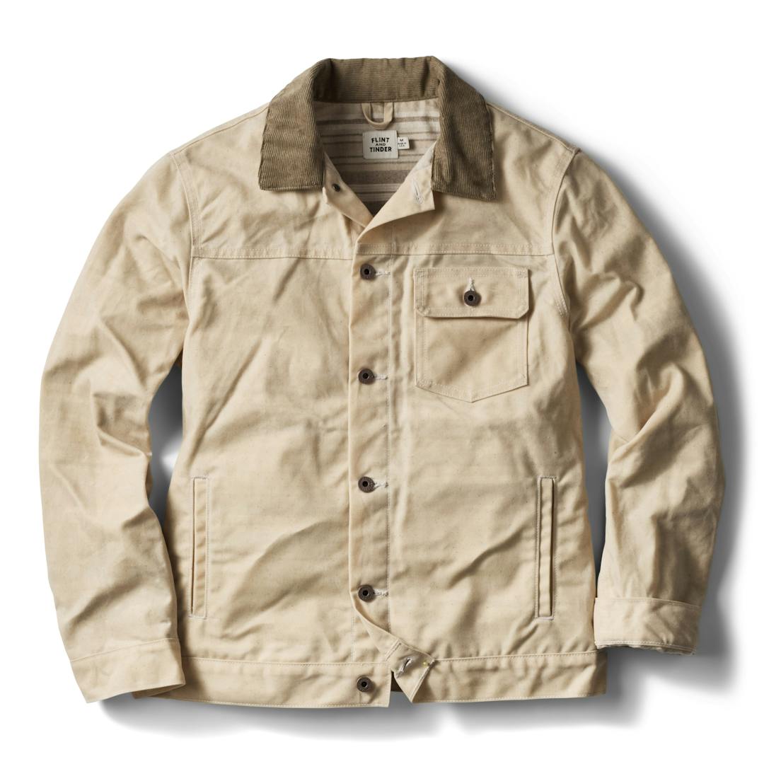 Flannel-Lined Waxed Trucker Jacket