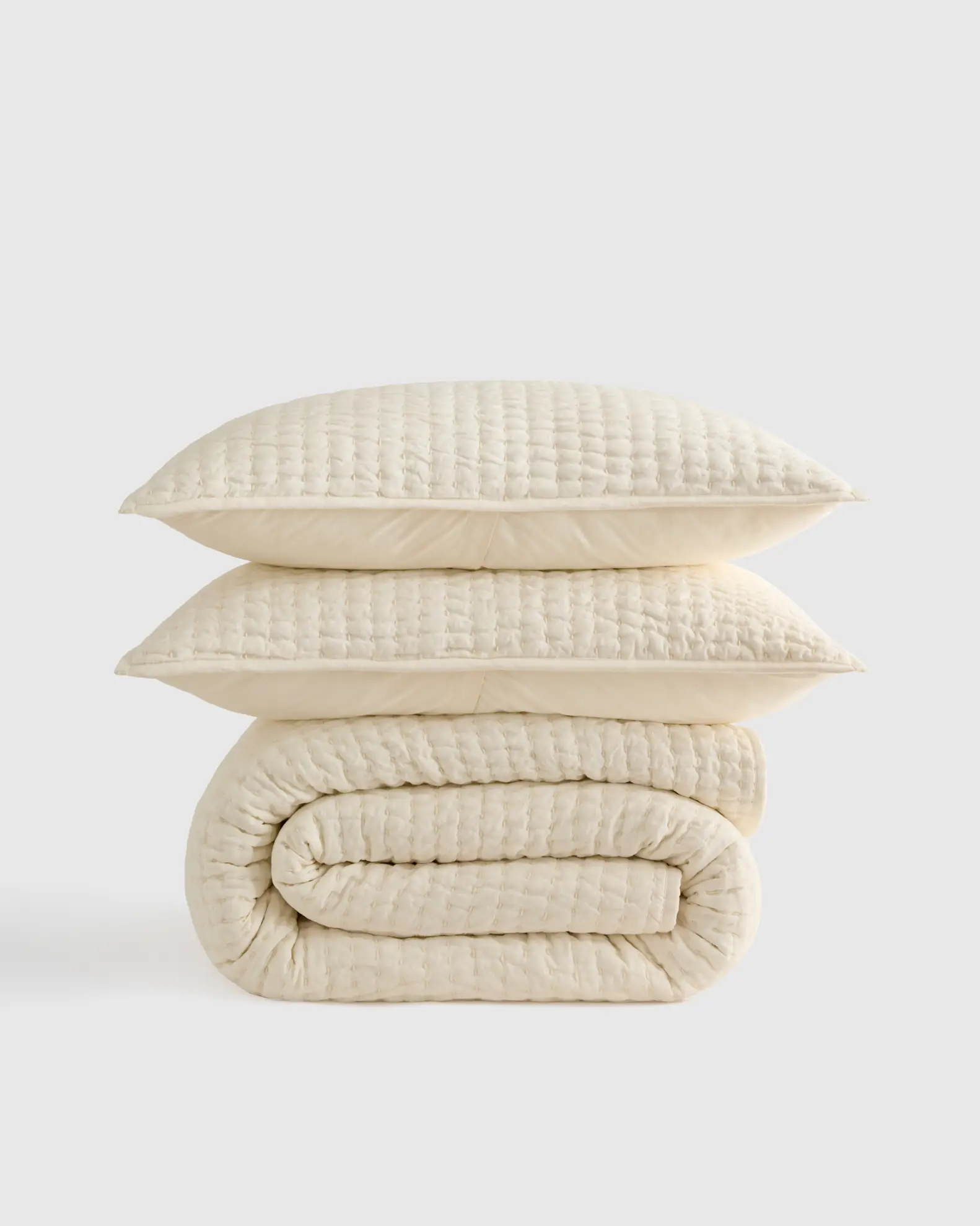 European Linen Cotton Stitch Quilt Set
