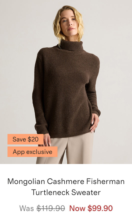 Mongolian Cashmere Fisherman Turtleneck Sweater