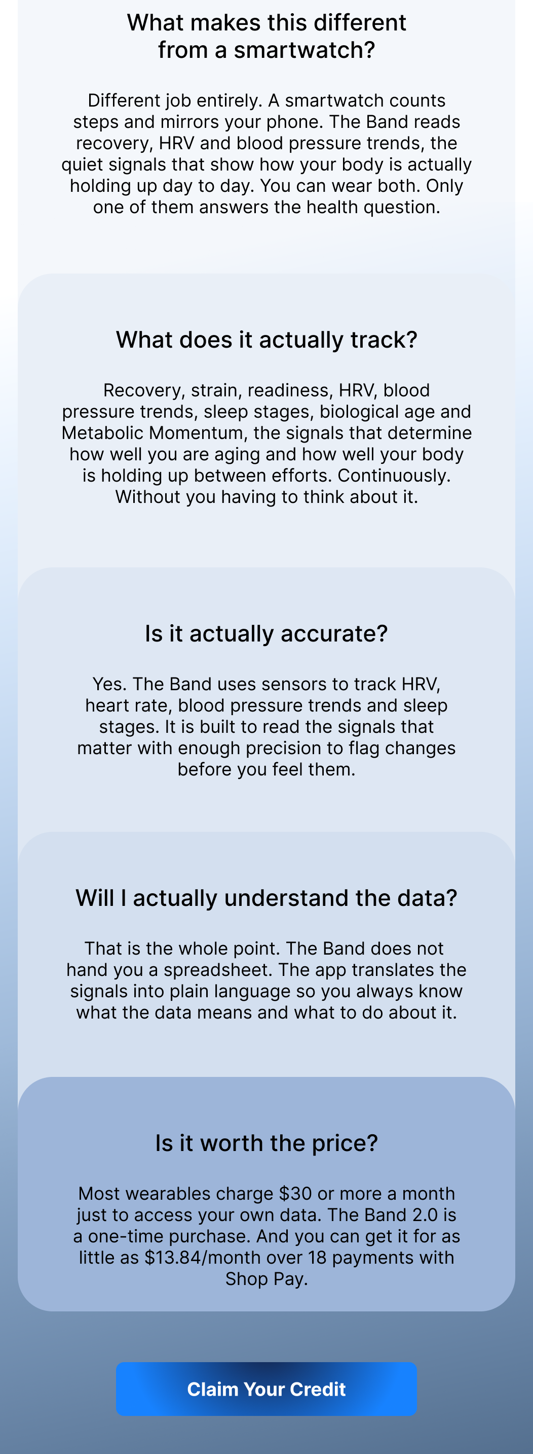A smartwatch counts steps. This reads recovery, HRV, and blood pressure trends instead.