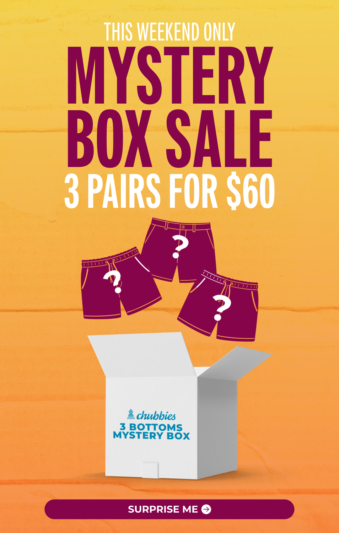 MYSTERY BOX SALE: 3 Pairs for $60!