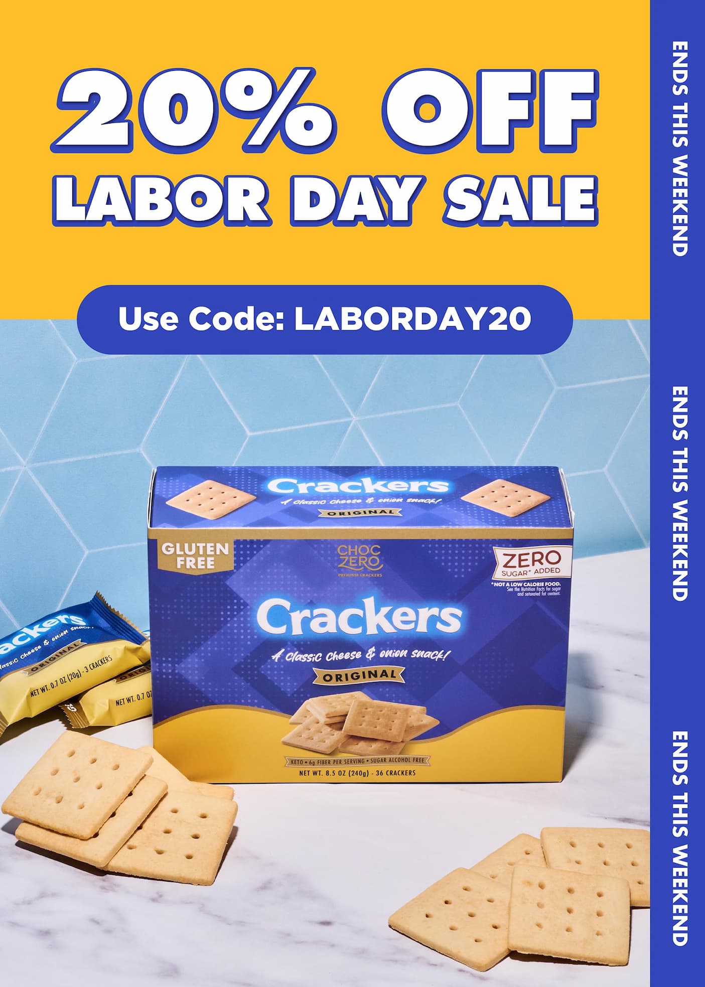 ChocZero Labor Day Sale. 20% off your order with code LABORDAY20.