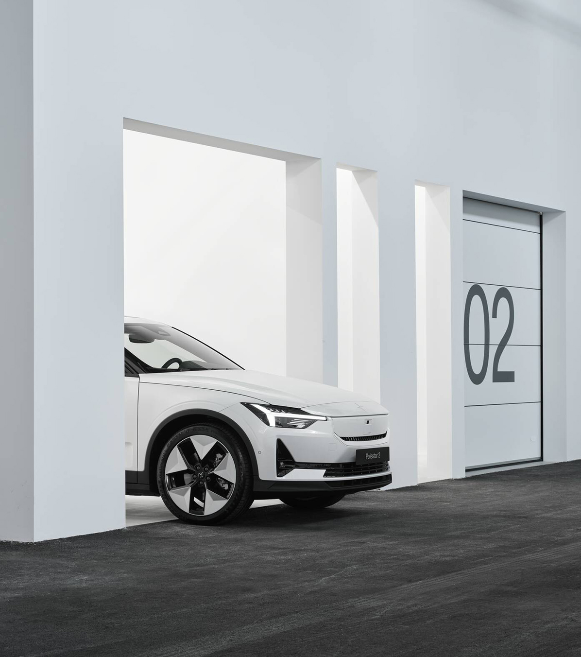 Polestar 4 inside a Polestar space in Milan, Italy.