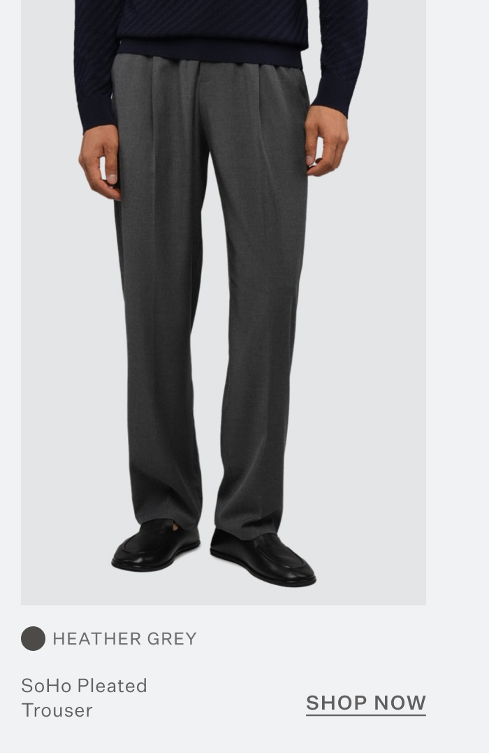 SoHo Pleated Trouser Relaxed-Fit - Heather Grey