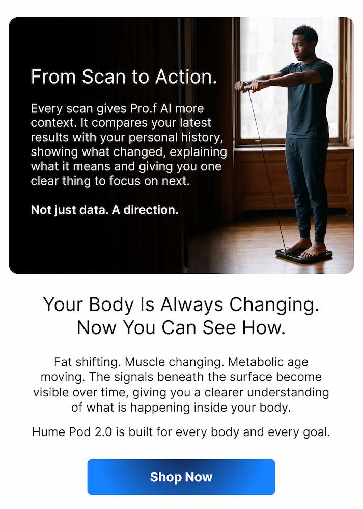 Every scan adds context, so you can see what changed in your body and the one thing worth focusing on next.