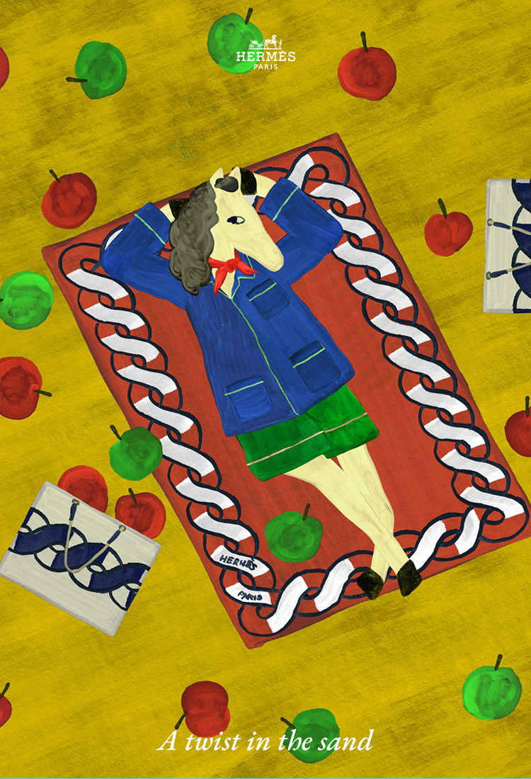 Illustrated visual highlighting beach products