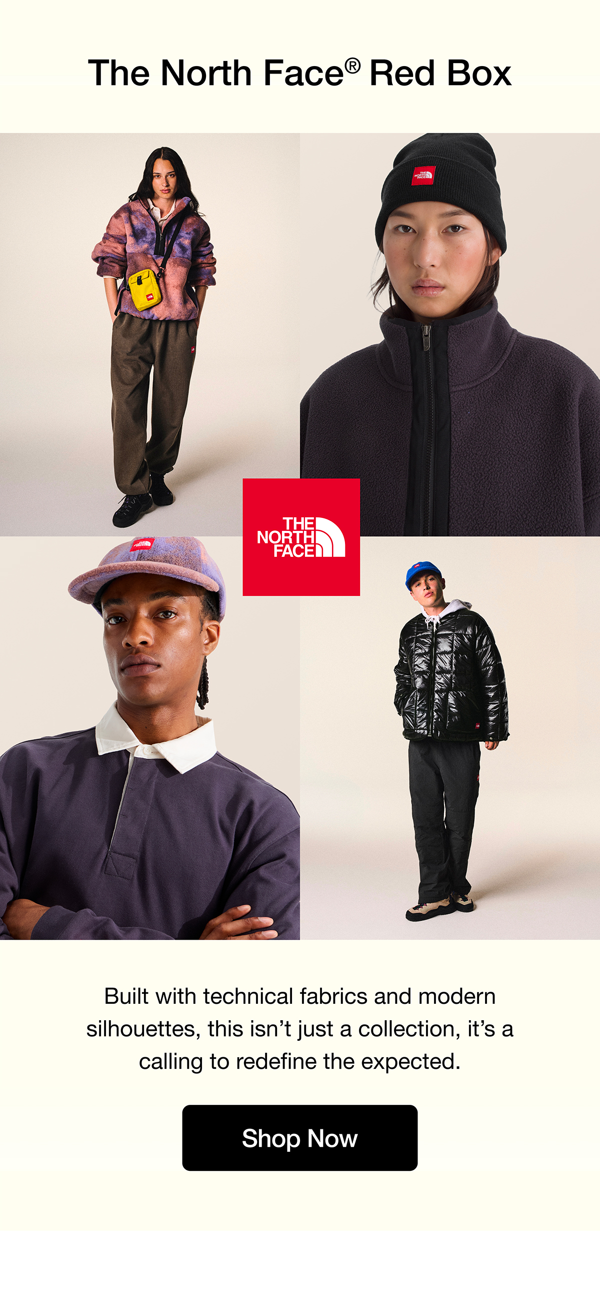 The North Face red Box. Built with technical fabrics and modern silhouettes, this isn't just a collection, it's a calling to redefine the expected. Shop Now