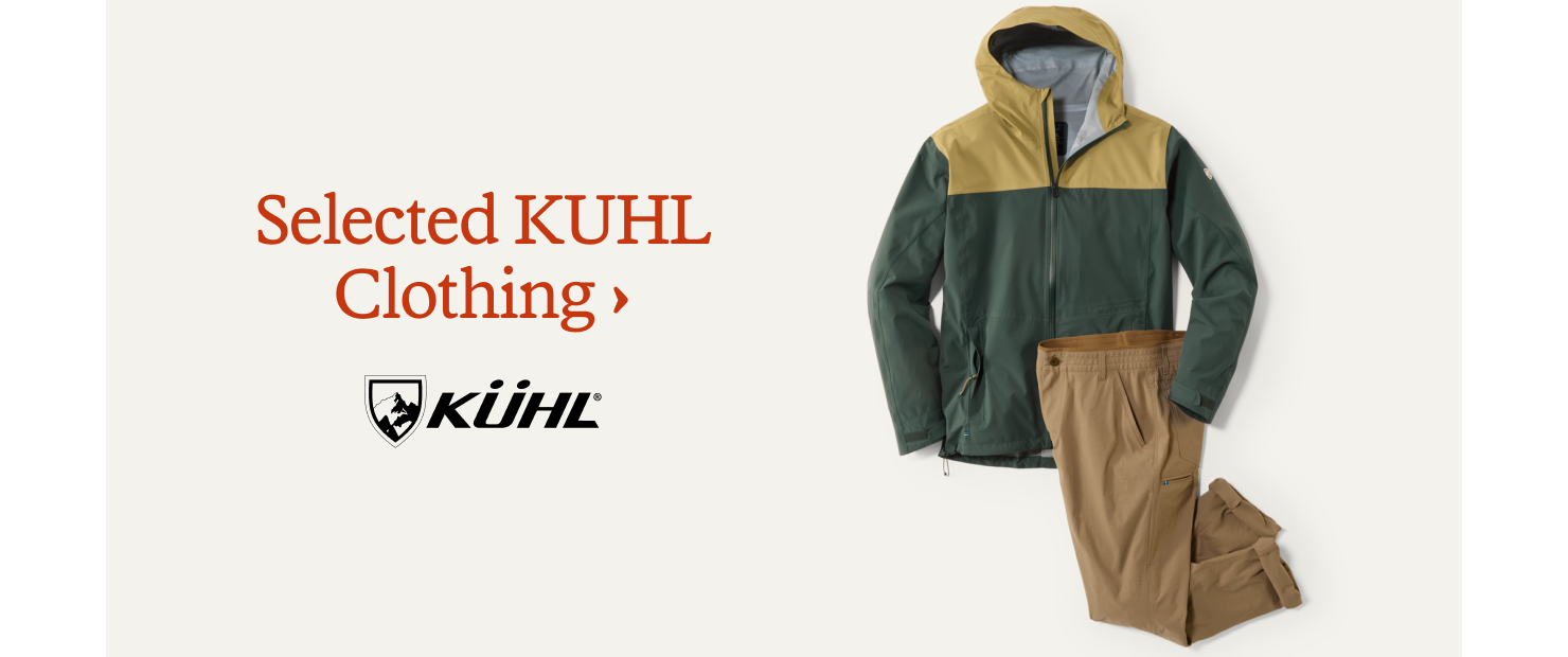 Selected KUHL clothing. 