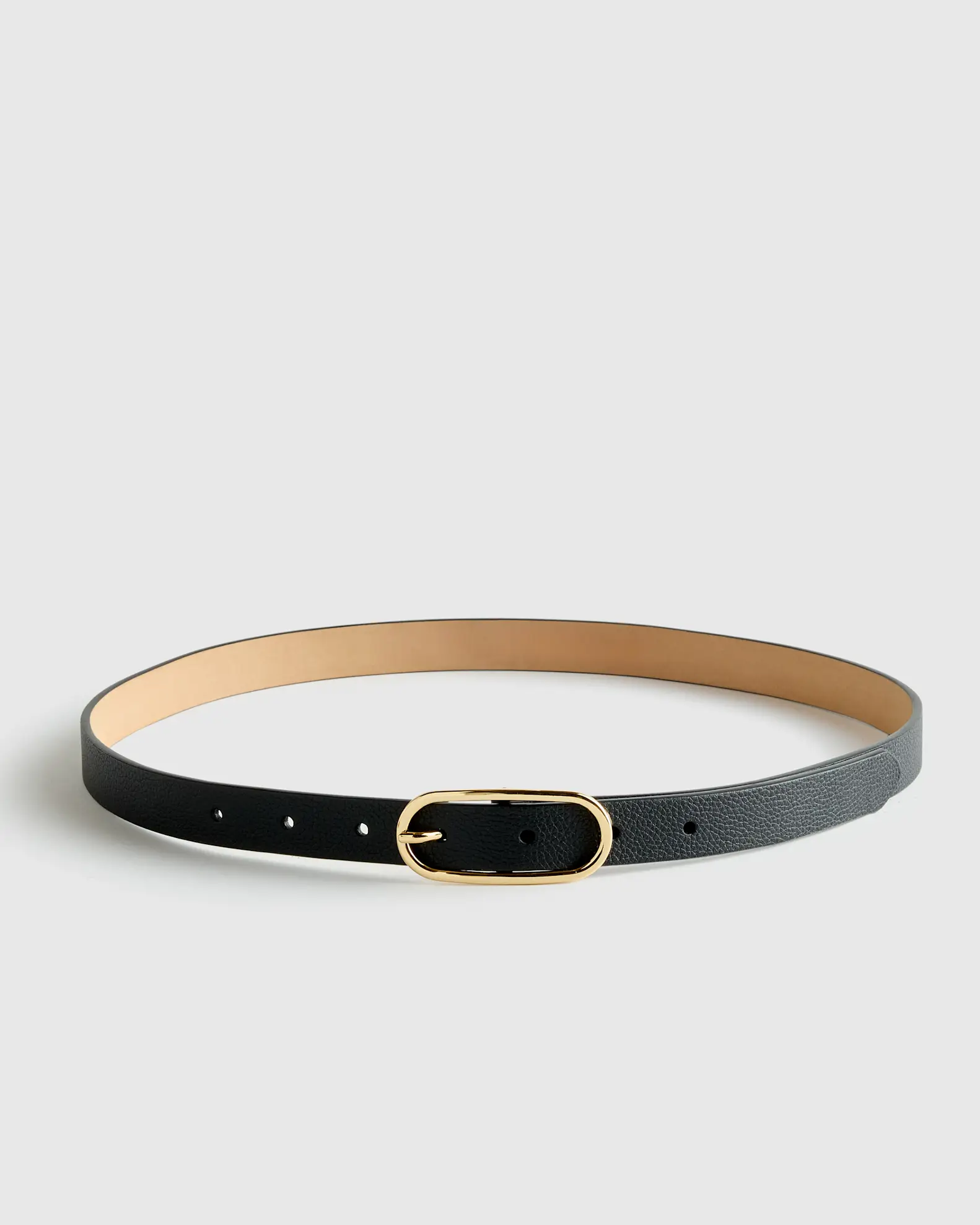 Cleo European Leather Oval Skinny Belt