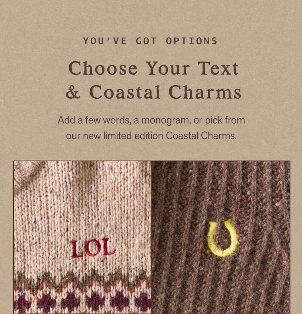Choose Your Text & Coastal Charms