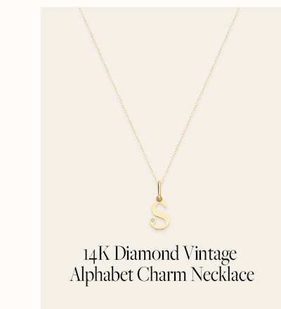 14K Diamond Vintage Alphabet Charm Necklace