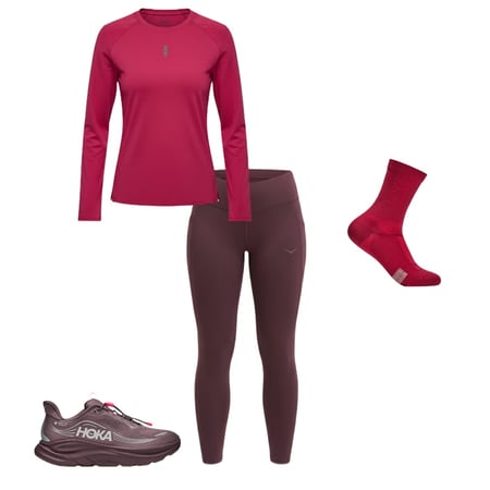 Merino Crew Sock, Clifton 11 GTX, Novafly Run Tight 25'', EveryRun Long Sleeve, Challenger 8 GTX, Race Day Crew Sock, Novafly Run Pant, EveryRun Long Sleeve, 