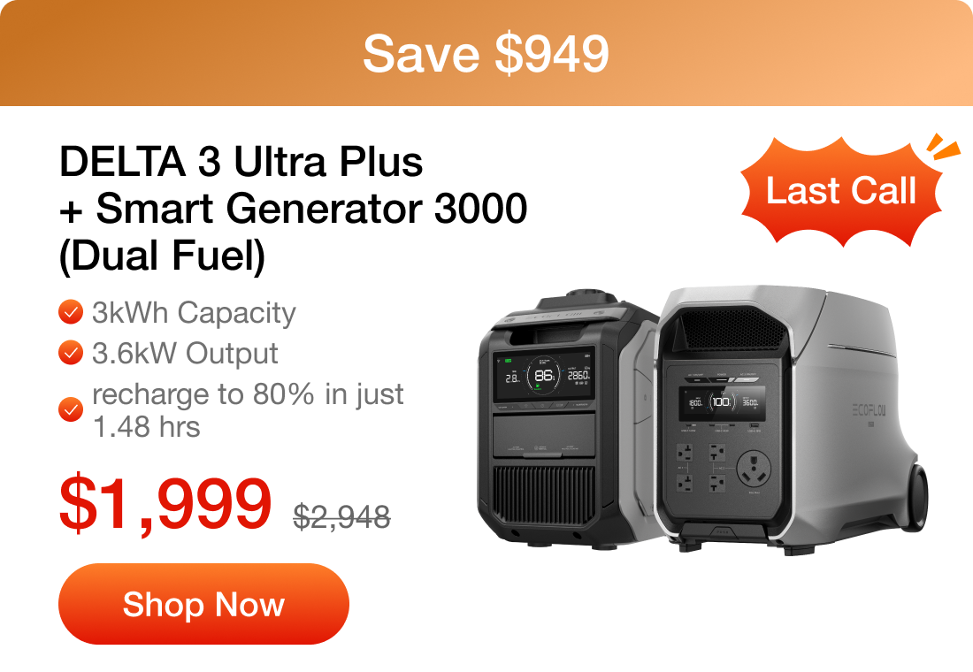 DELTA 3 Ultra Plus + Smart Generator 3000 (Dual Fuel)