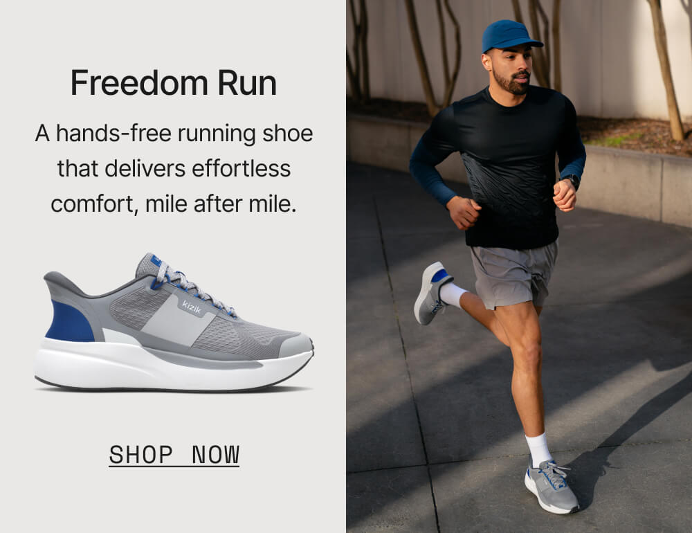 Freedom Run - a hands-free running shoe that delivers effortless comfort, mile after mile