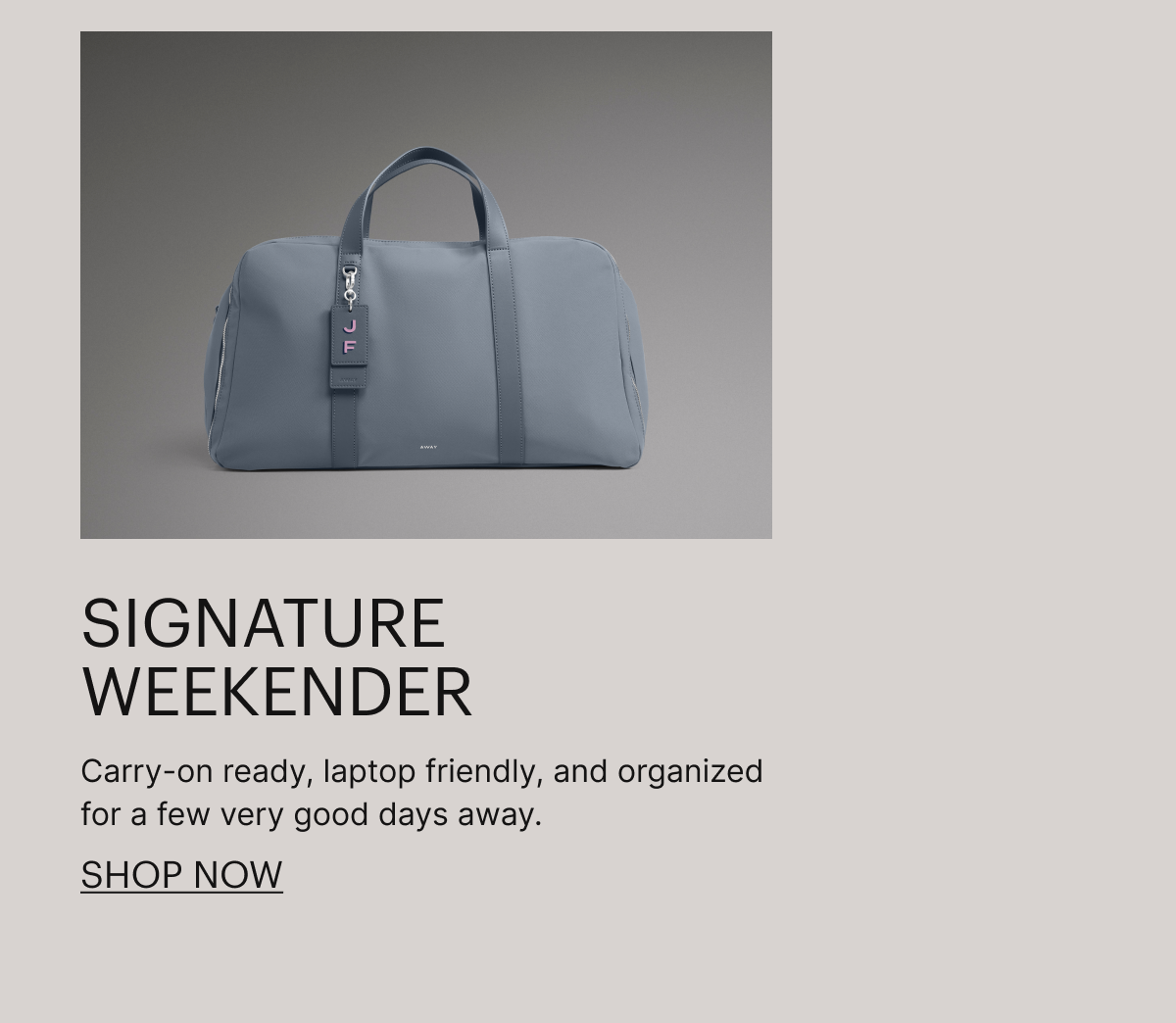Signature Weekender |  Carry-on ready, laptop friendly, and organized for a few very good days away.