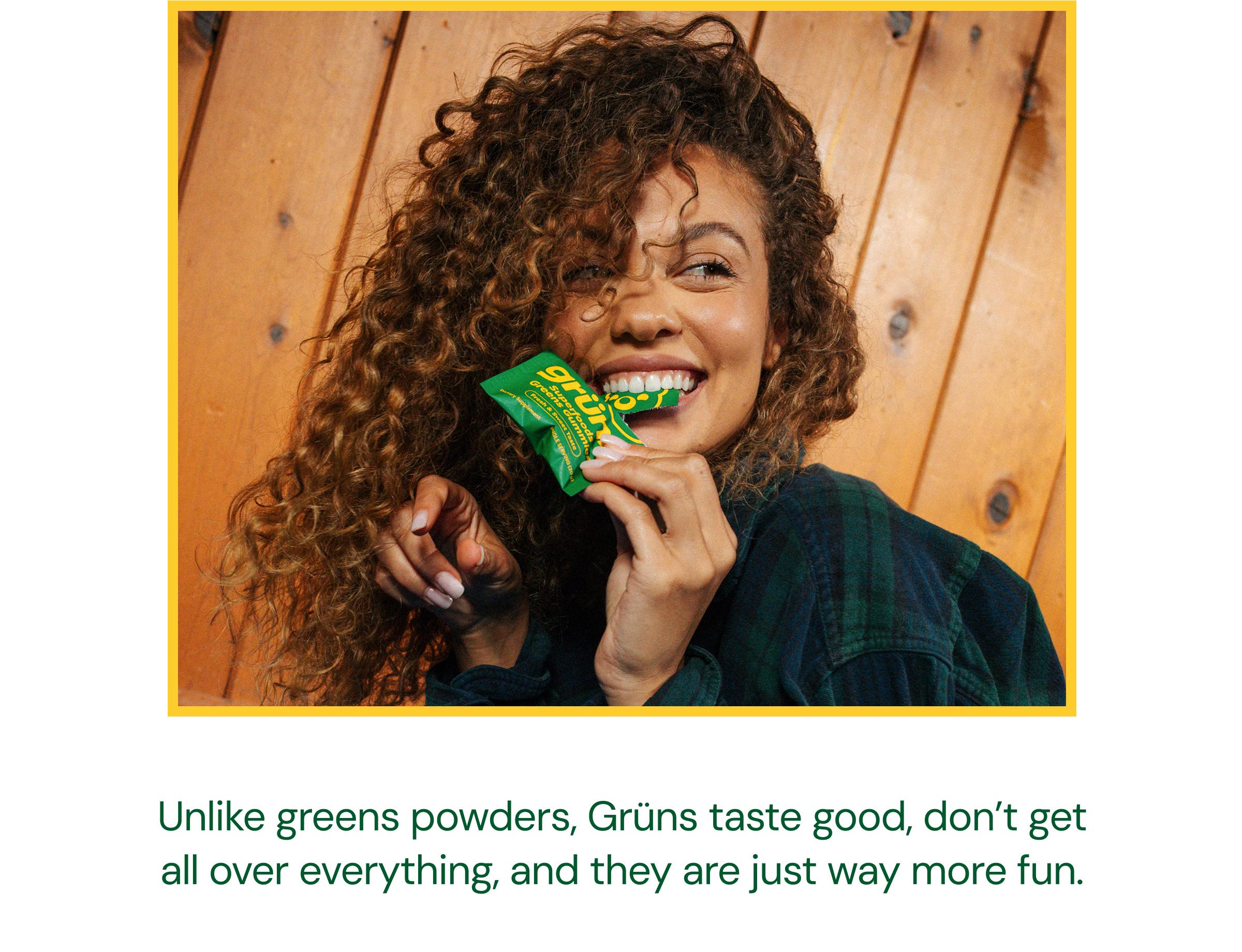 Unlike Greens Powders, Gr&uuml;ns Taste Good, Don&rsquo;t Get All over Everything, and They Are Just Way More Fun.