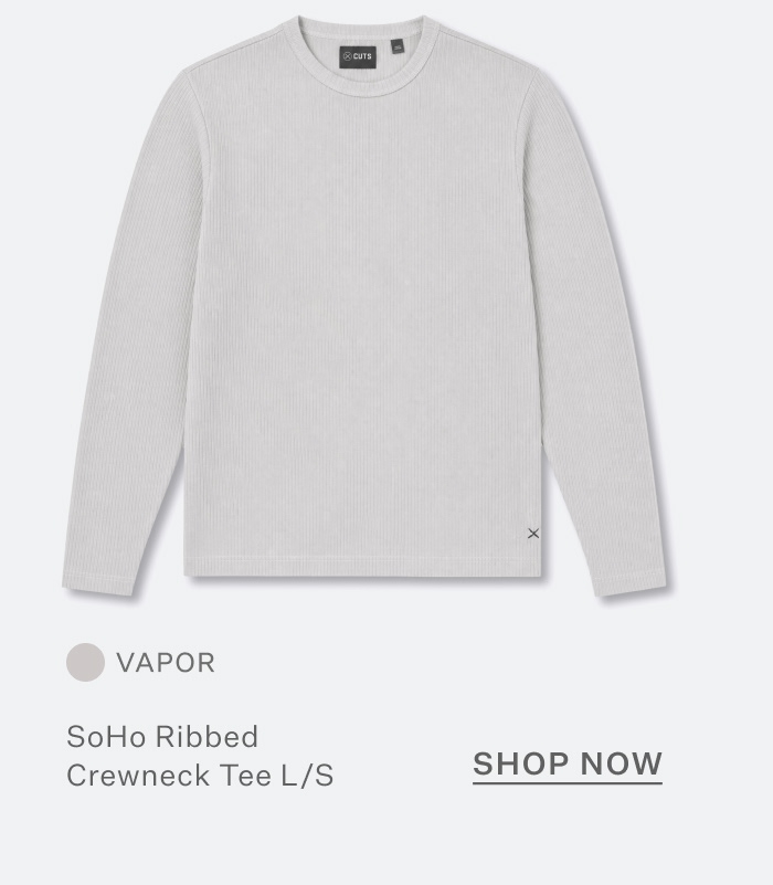 SoHo Ribbed Crewneck Tee Long Sleeve - Vapor