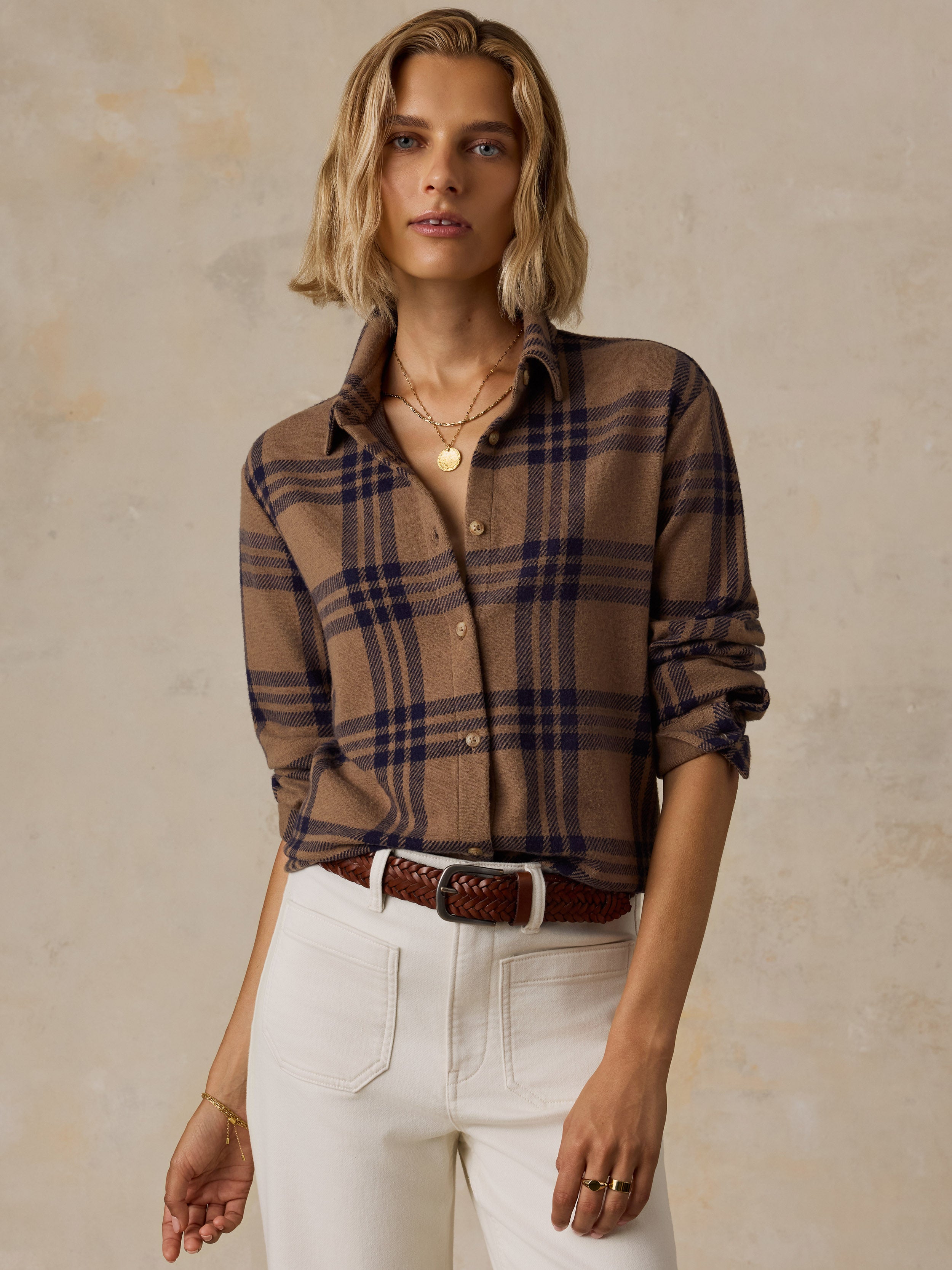 Image of Legend Sweater Classic Shirt - Saddle Back Plaid