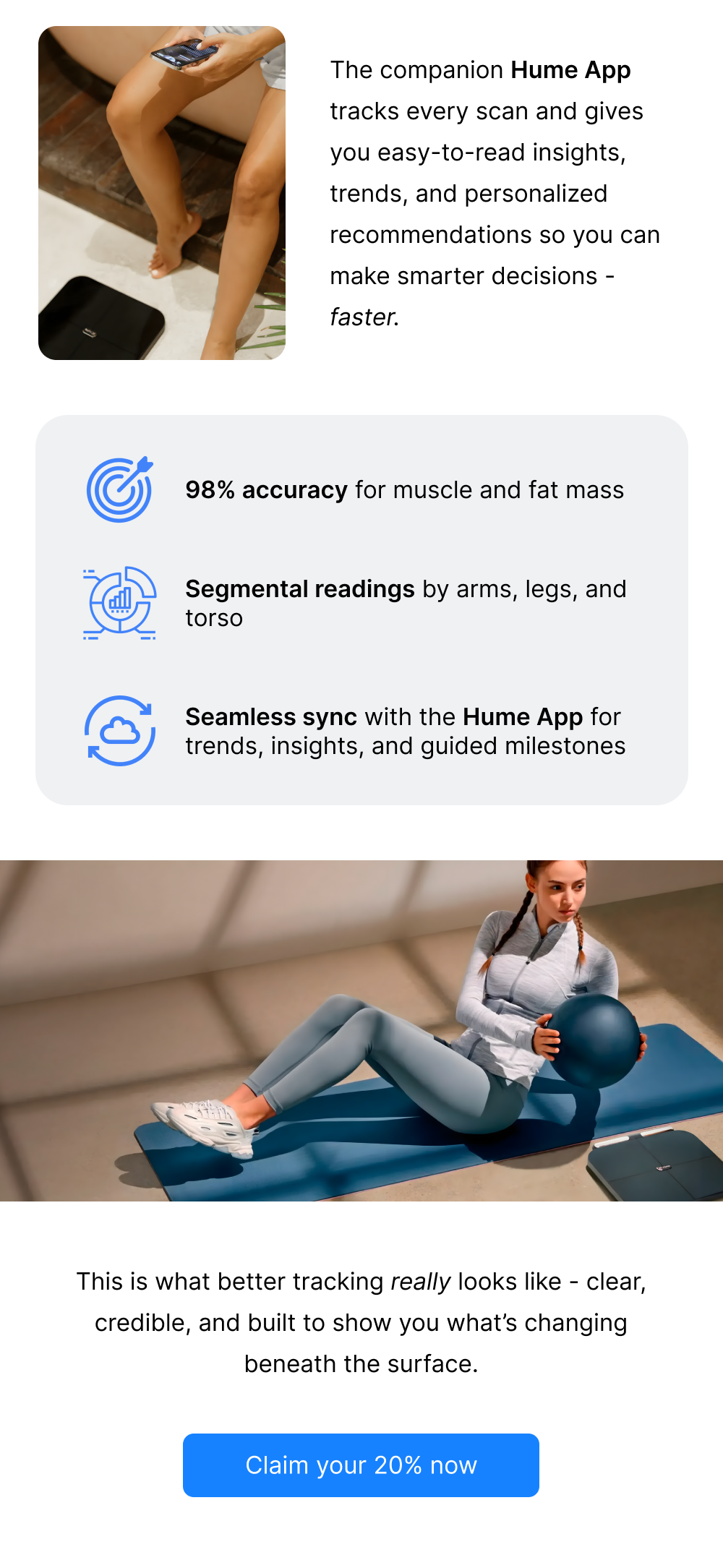 Get 98% accuracy for muscle and fatloss