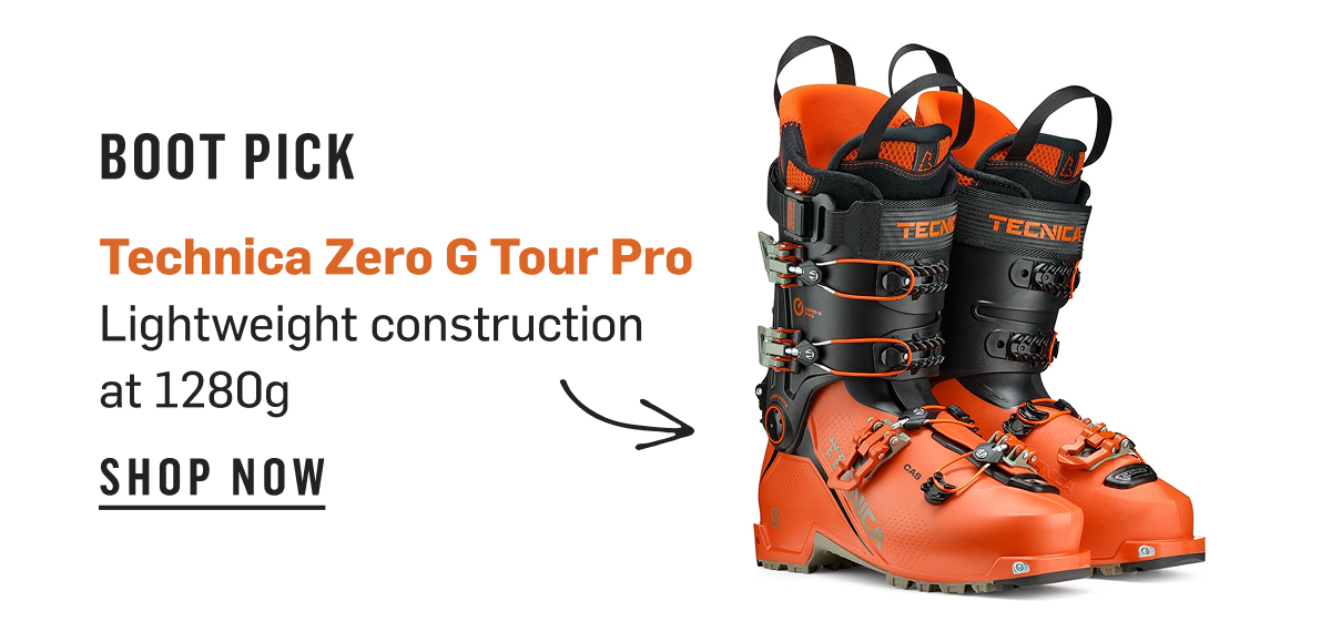 Boot Pick: Technica Zero G Tour Pro, lightweight construction at 1280g. Shop Now!