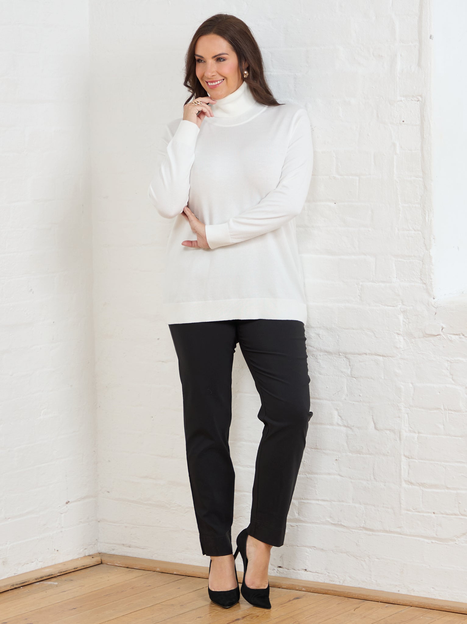 Image of Marie FL by ROBELL Fleece Lined Trouser - Black