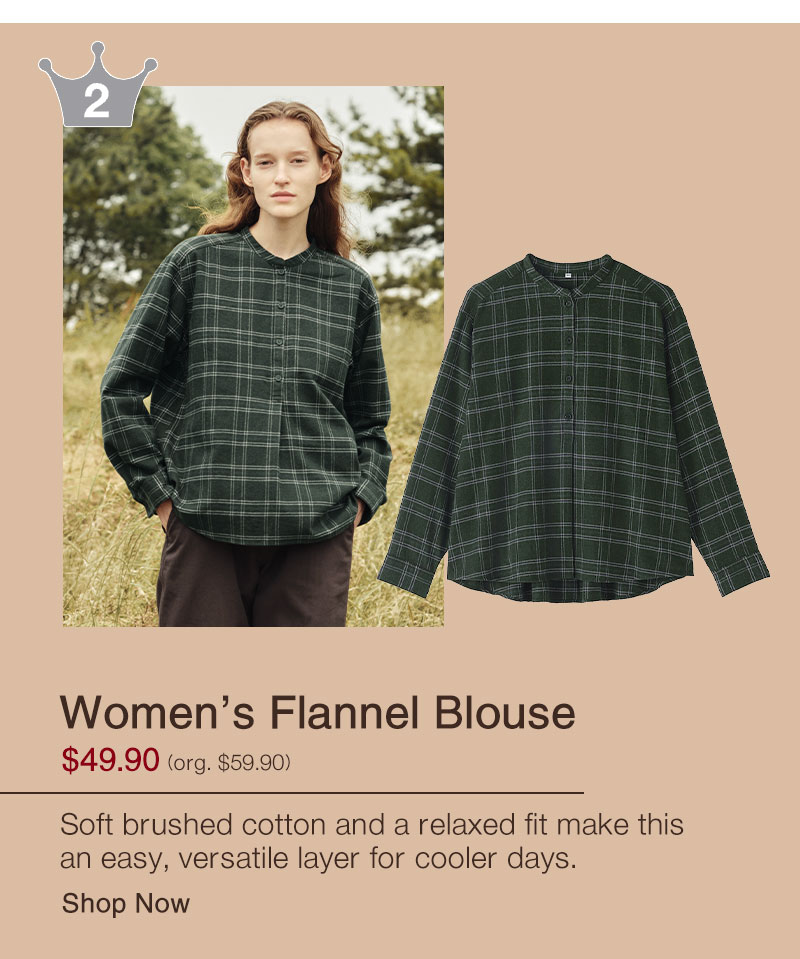 Shop Women's Flannel Stand Collar Blouse