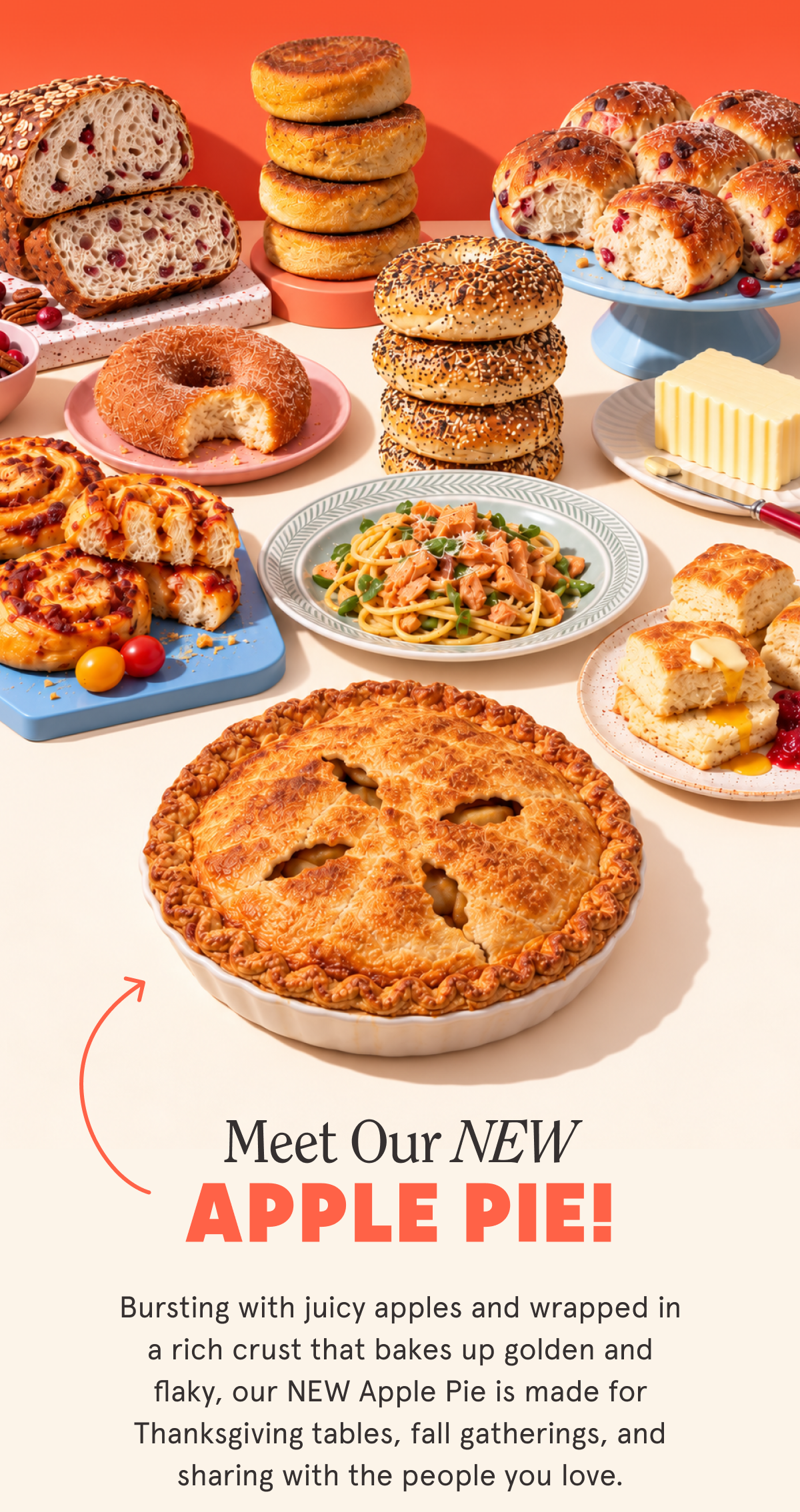 Meet Our NEW Apple Pie! 🍎 Bursting with juicy apples and wrapped in a rich crust that bakes up golden and flaky, our NEW Apple Pie is made for Thanksgiving tables, fall gatherings, and sharing with the people you love.