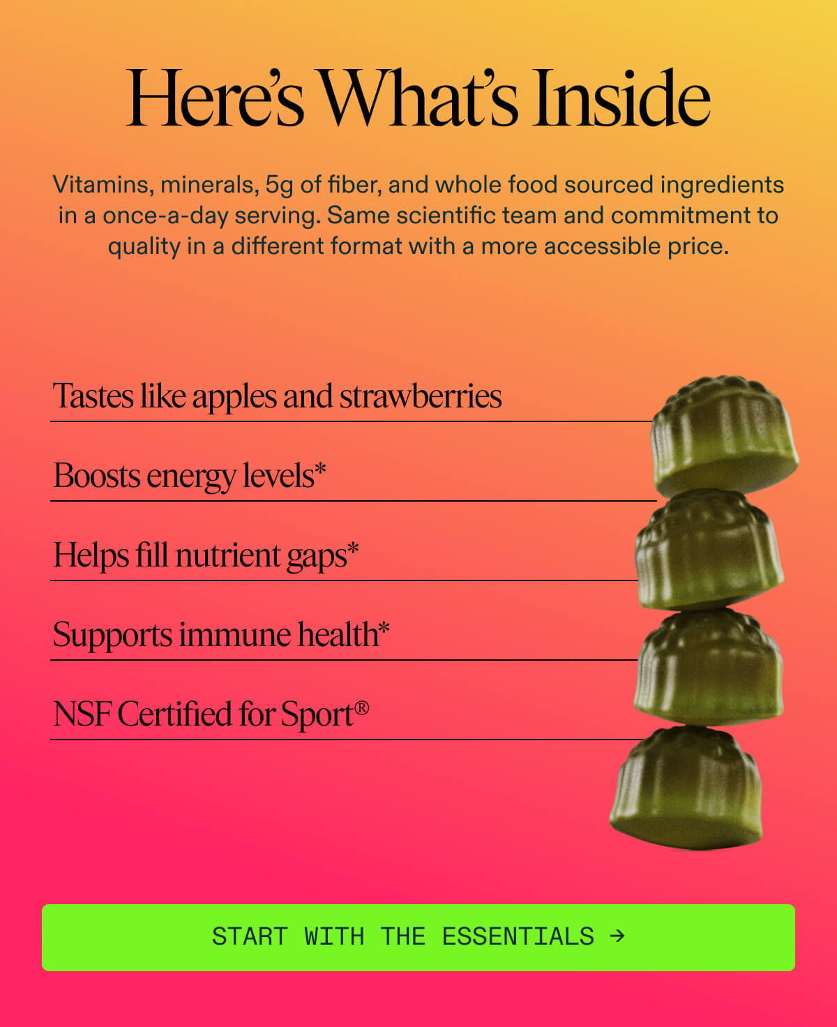 Here's what's inside AG1 Essentials Gummies