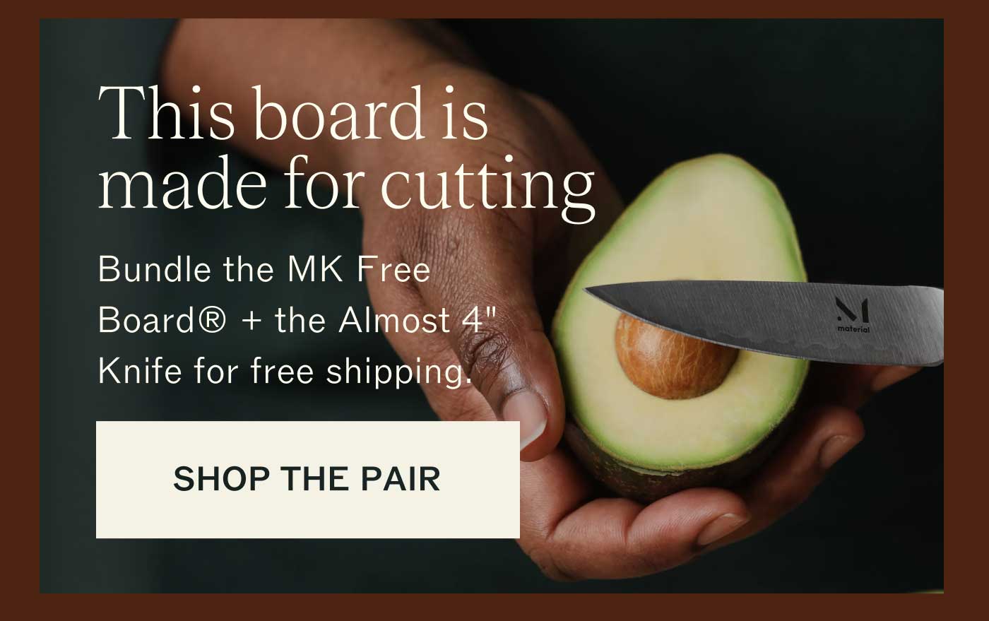 This board is made for cutting Bundle the MK Free Board&reg; + the Almost 4" Knife for free shipping.  SHOP THE PAIR