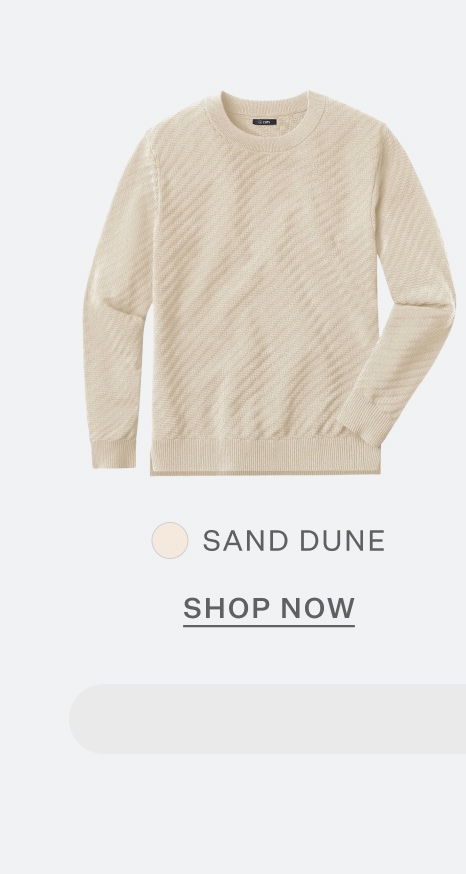 Riviera Knit Long Sleeve Textured Tee in Sand Dune