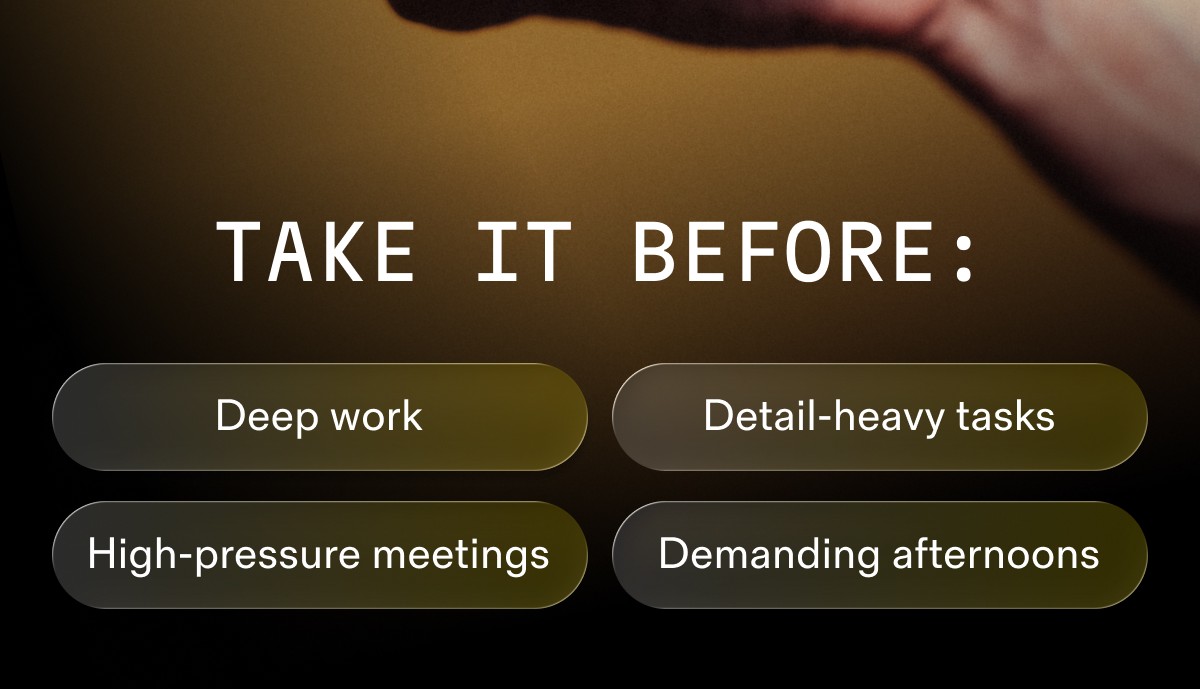 Take it before: