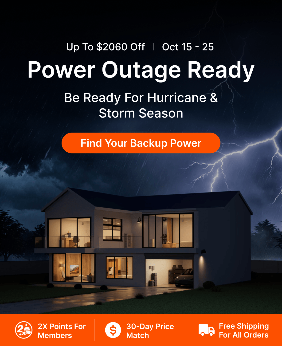 Up to $2060 Off |  Oct 15 &ndash; 25 Power Outage Ready Be Ready for Hurricane & Storm Season