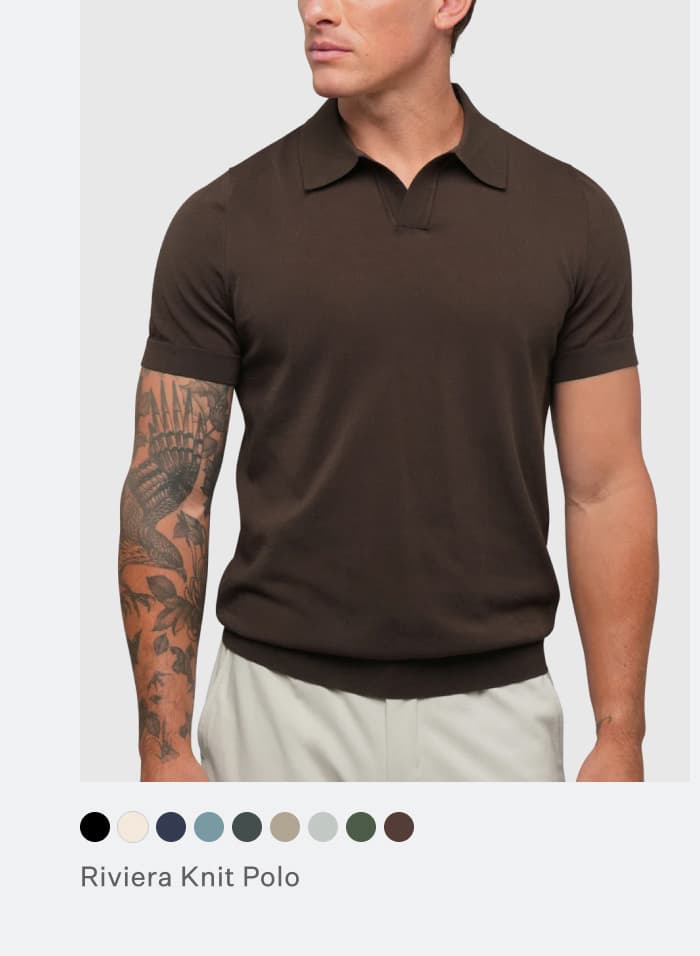 Riviera Knit Polo - Burnt Oak
