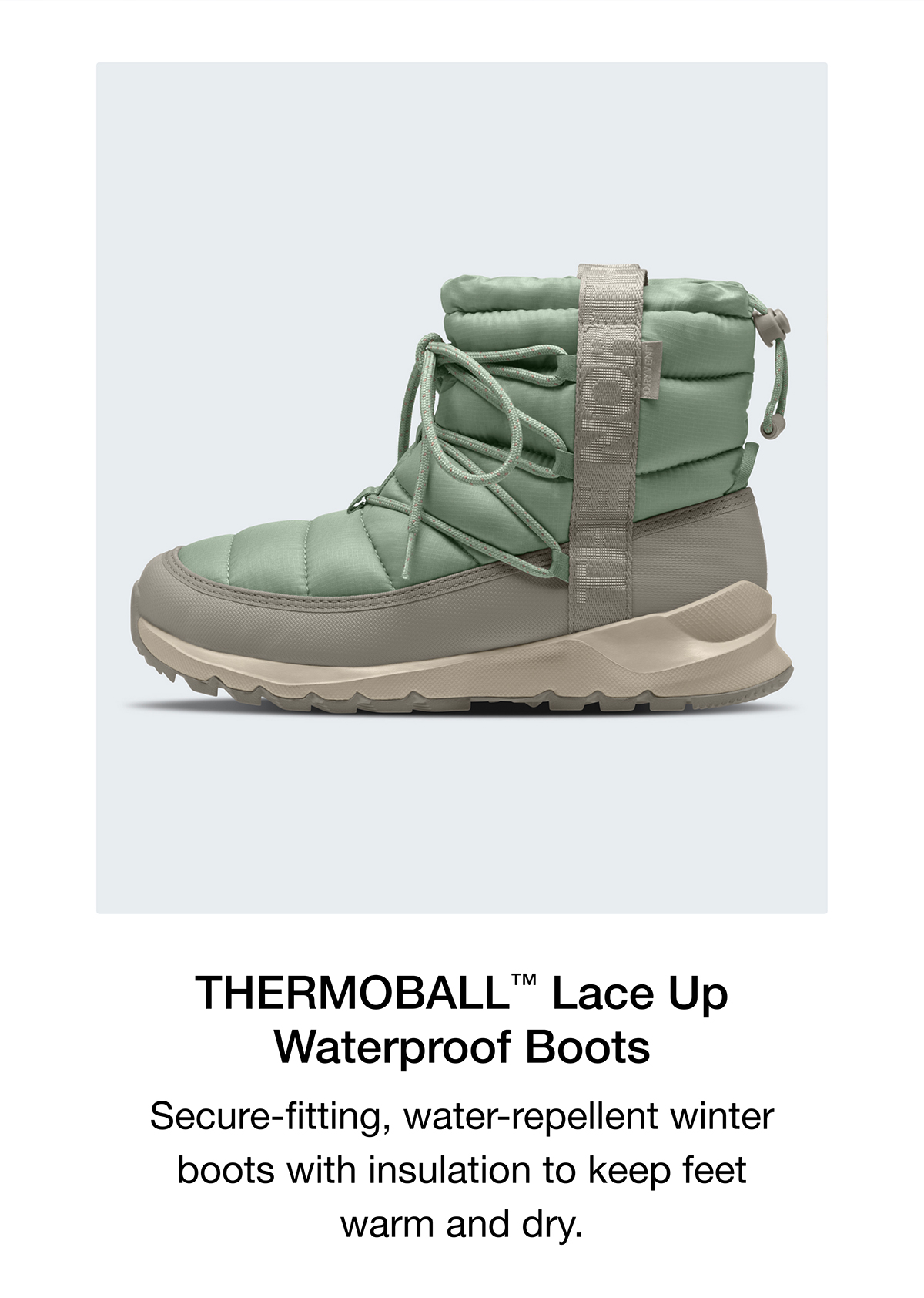 THERMOBALL Lace Up Waterproof Boots Secure-fitting, water-repellent winter boots with insulation to keep feet warm and dry.