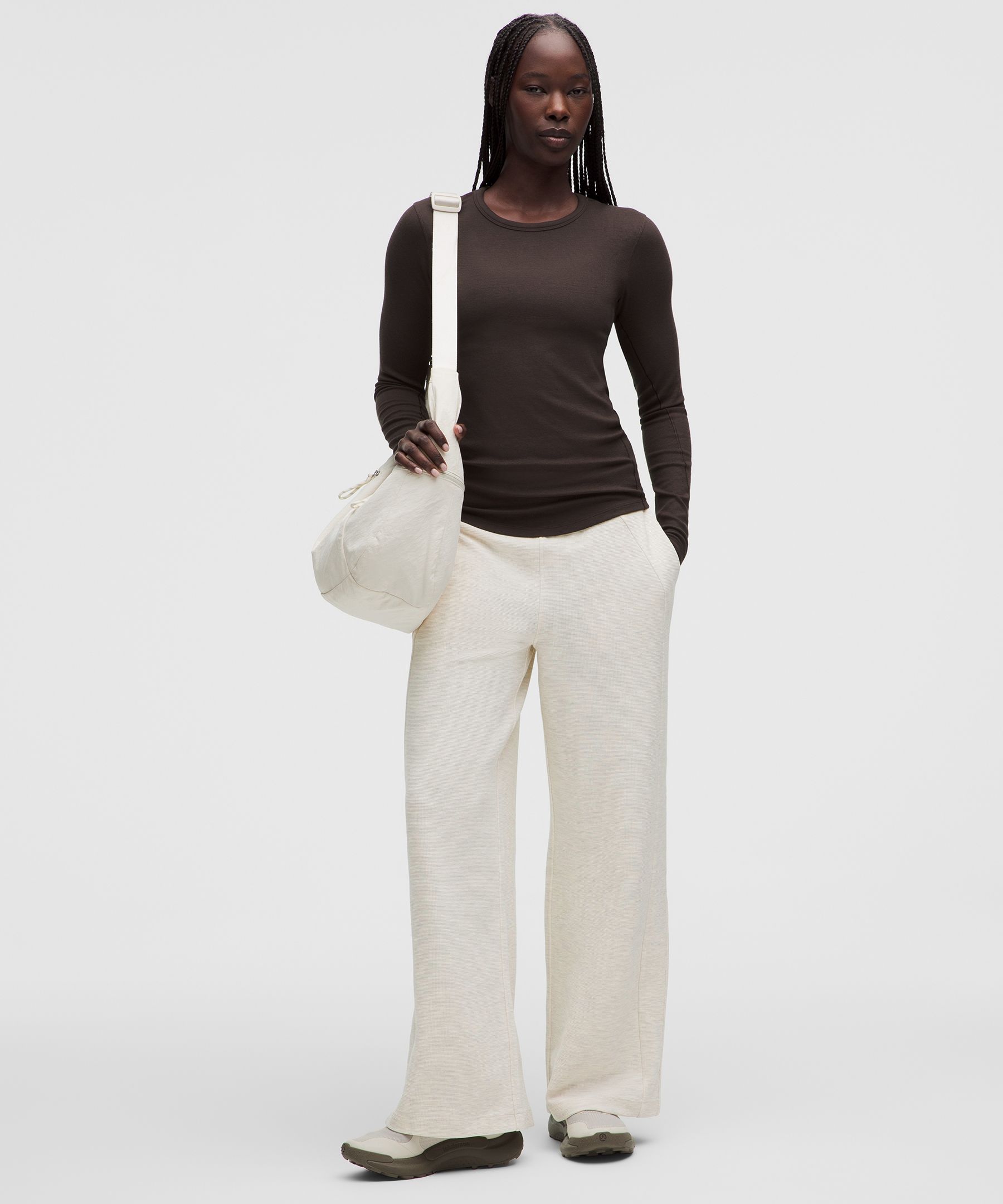 Scuba Mid-Rise Wide-Leg Pant *Waffle
