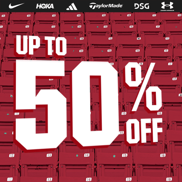 Up to 50% off. Nike, HOKA, adidas, Taylormade, DSG and Under Armour.