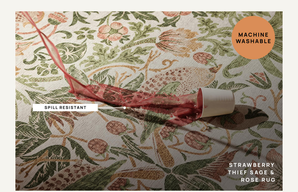 Strawberry Thief Sage & Rose Rug | Shop Now
