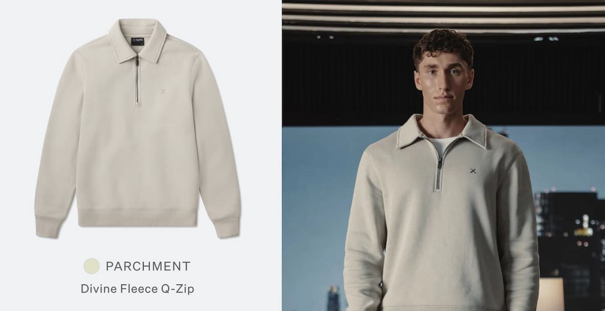 Divine Fleece Q-Zip - Parchment