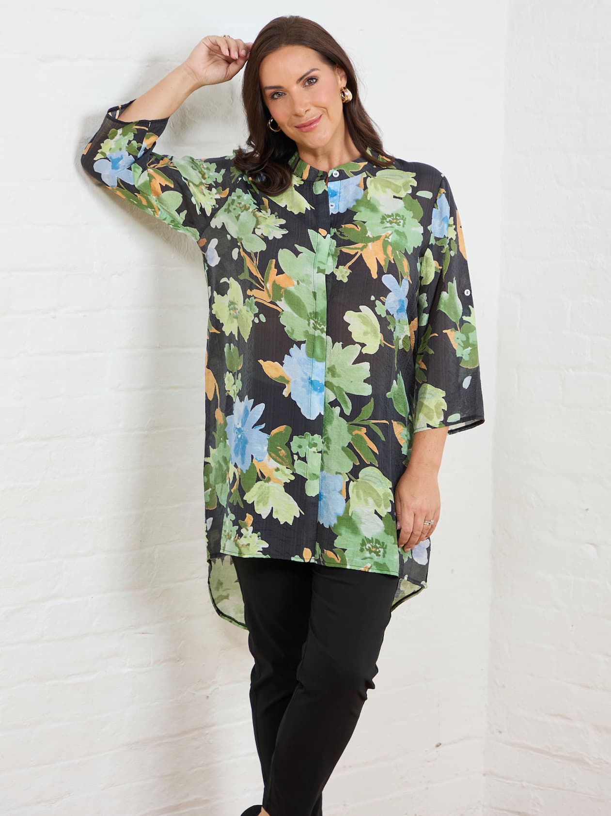 Honor Printed Shirt in Black Floral