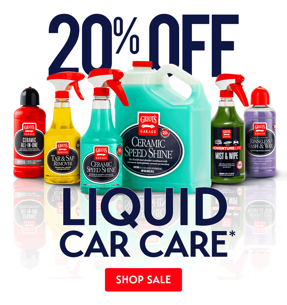 Get 20% off liquid car care products until 3/24