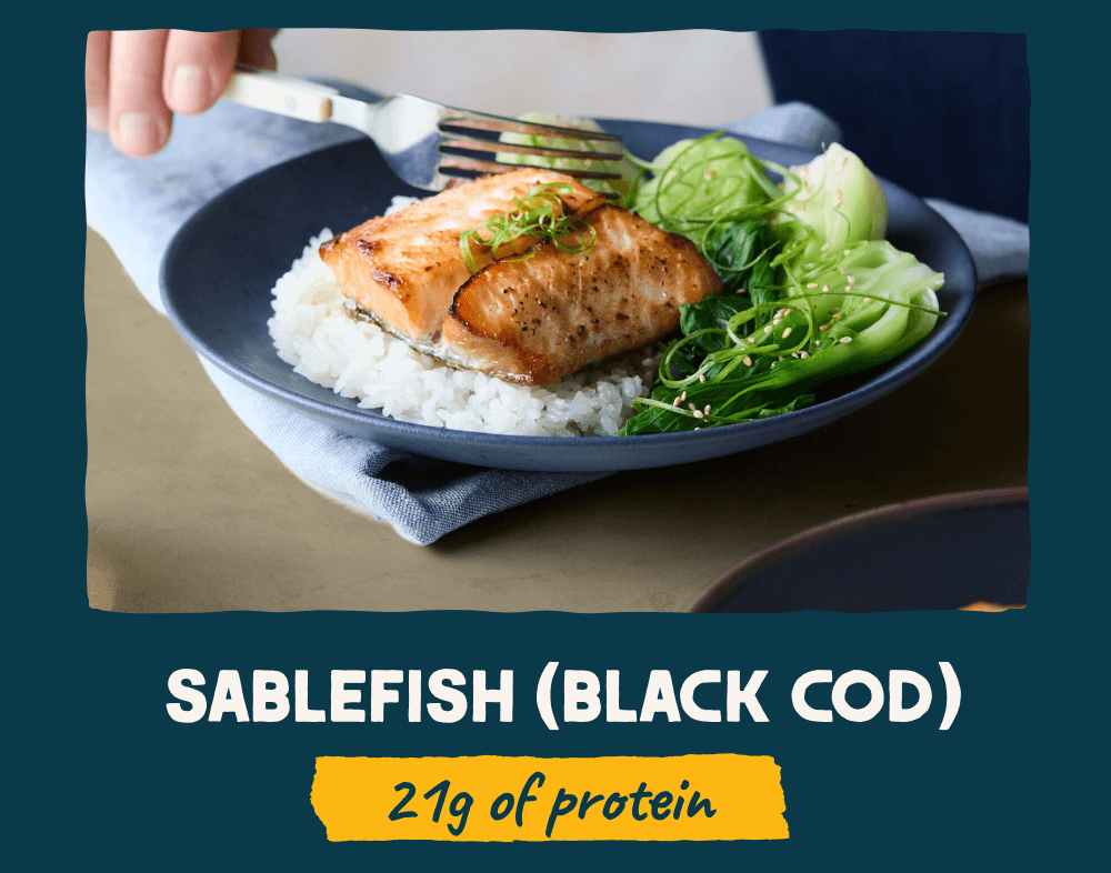 Sablefish (Black Cod) with 21 grams of protein