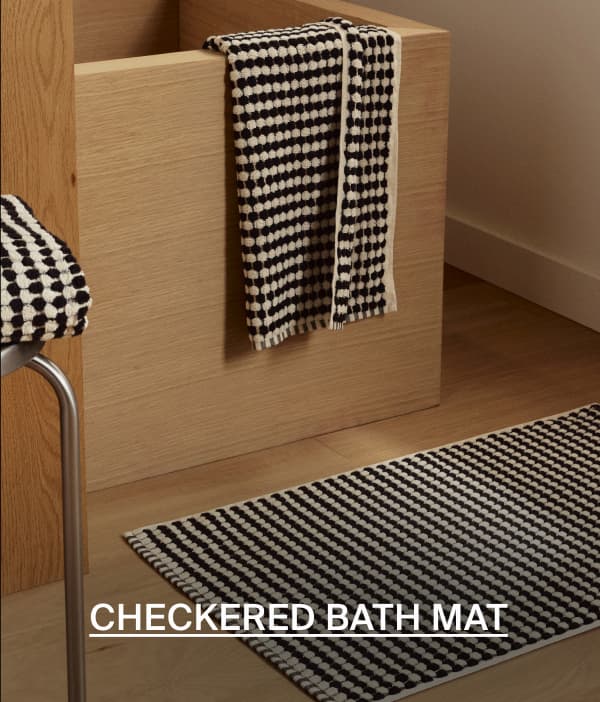 shop new checkered bath mat